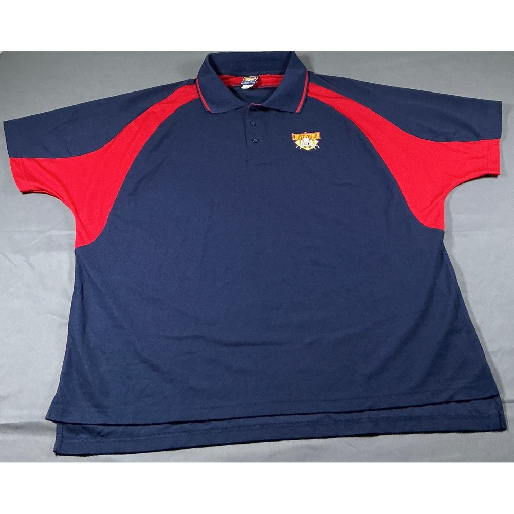 Cooperstown Dreams Park Authentic Baseball Polo Shirt Mens 2XL Navy Blue Red